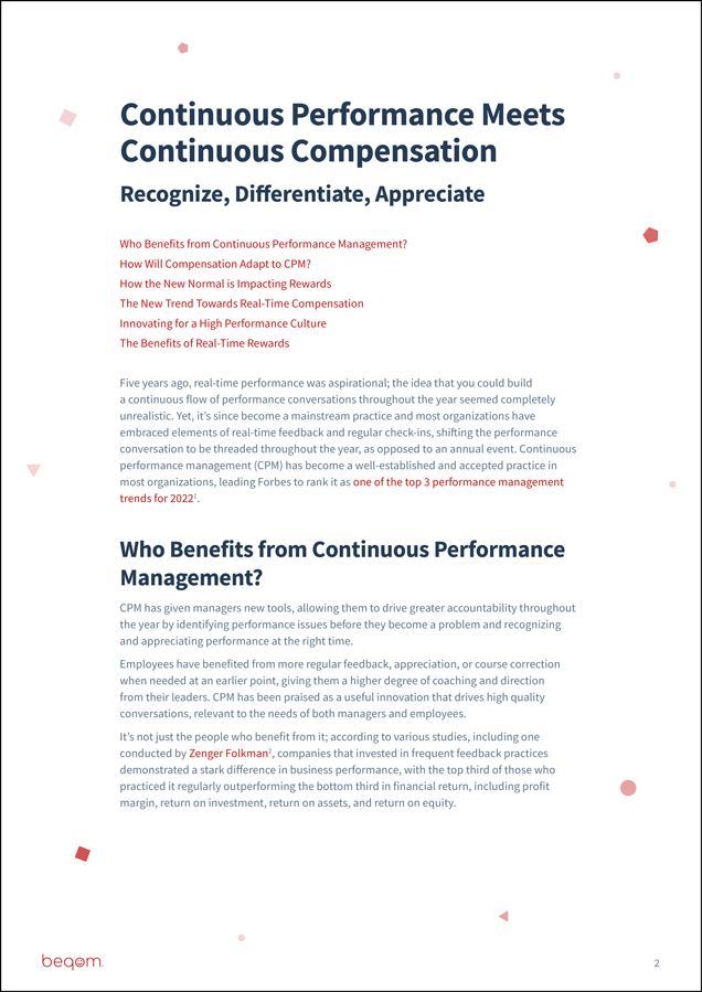 White Paper: Continuous Performance Meets Continuous Compensation